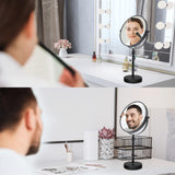 Nicesail Higher Taller Tabletop Makeup Mirror of 8 Inch, 5X Magnified Makeup Mirror Countertop Standing, Height Adjustable, Double Sided Mirror in Matte Black (8 Inch, 5X)…