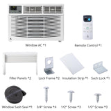 Towallmark 8,000 Btu Window Air Conditioner, Cools Up to 350 Sq. Ft with Cooling, 3 Fan Speed, Window-Mounted Room Ac Window Unit with Remote, Easy Install Kit for Home