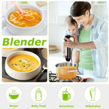Bonsenkitchen Immersion Blender Handheld with Food Processor, 20 Speeds Hand Blender with Turbo Mode, Stainless Steel Blade, Egg Whisk, Beaker