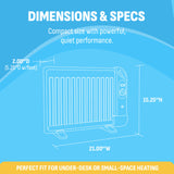 NewAir Portable Space Heater for Indoor Use | Ideal Heater for Bedroom, Office or Under Desk | Electric, Energy Efficient and Noiseless