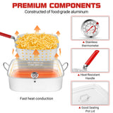 RYHOFOUD Propane Deep Fryer with 18Qt Square Deep Fryer Pot – High Grade Strainer Basket Aluminum Pot for Fish Fry, Seafood Pot
