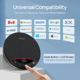 YealinkSP96 Bluetooth Speakerphone with (1308173) Dongle Support Daisy-Chain 26H Talk Time Teams Certified 65mm Conference Speaker and 6 Microphones Array LCD Screen Smart AI Noise-Canceling