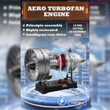 MechPuConToy Turbofan Engine Model Kit That Works, DM121 1/12 Full Metal Mechanical Dual-Spool Aircraft Jet Engine Model, DIY Assembly 2 Hours Build Your Own Turbofan Engine for Adults (300+PCS)