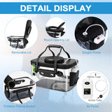 Shappy Foldable Fishing Bucket - 4 Gallon Lid Container Set with Air Pump, Multifunctional Live Bait Bucket with Aeration Hole for Outdoor Fishing & Moving, Battery Not Included