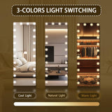 Kosmonia 66x22 Hollywood Full Length Mirror with Light, 22 Dimmable Bulbs & 3 Color Smart Touch Control, Distortion Free, Tempered Glass, Safe Full Body Mirrors with Stand