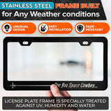 Anime License Plate Frame - 12.2x6.3 Aluminum License Plate Frame Funny with Sleek Matte Black Finish, Standard US/Canada Fit, Screws & Clips Included - Anime Car Accessories for Cars, Trucks & SUVs