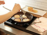 Swedish Pancake Pan, Plett Pan, Multi Egg Pan, 4-Cup Egg Frying Pan, Nonstick Egg Cooker Pan (Purple) TECHEF