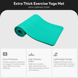 BalanceFrom All-Purpose 1-Inch Extra Thick High Density Anti-Tear Exercise Yoga Mat with Carrying Strap (Green) BalanceFrom