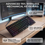 Yoidesu 75% Wireless Mechanical Keyboard Hot Swappable RGB (Black)
