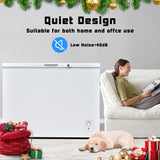 SMETA Chest Freezer 14 Cu. Ft, Deep Freezer Chest with Removable Basket, 4 Wheels, Adjustable Thermostat, Energy Efficient, Low Noise, Fast Freezing Ideal for Garage, Kitchen, Office, Basement