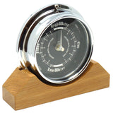 Tabic Prestige Tide Clock in Chrome on an English Oak Mantel/Display Mount - Handmade Nautical Timepiece for Coastal Ambiance - Perfect Wall Decor