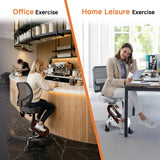 HitGo Ergonomic Office Chair with Exercise Bike, 330LBS Under-Desk Bike with 9-Level Height-Adjustable Seat, 8-Level Resistance, Rolling Wheels, Quiet Fitness for Home Office (Black)