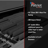 4 Drawer Legal & Letter Fire Safe File Cabinet, Key Lock, 1 Hour Fire Rated UL Rated & Water Resistant