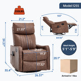 MOOLSUN Faux Leather Recliner Sofa Set with 360-Degree Swivel Chair, Living Room Furniture Set with Reclining Seats, Ideal for Home, Office, or Theater Seating（K-Beige Faux Leather,Chair）