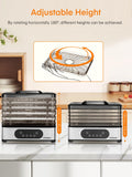 FOHERE Food Dehydrator, 5 BPA-Free Tray Dehydrators for Food and Jerky, Fruit, Herbs, Meat, Dog Treats, 48H Timer and 95-158°F Temperature Control, 400W Dehydrator Machine, 11.42" Stackable Trays