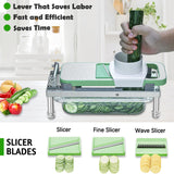 Veggie Chopper With 8 Blades, Onion Chopper with Container, Pro All-in-1 Food Chopper Vegetable Cutter, Grater, Dicer goldtree