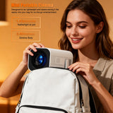 LJYT 1080P FHD Protable Mini Projector, 250 ANSI Lumens, Support 4K, Auto Keystone, 210° Rotation, Bluetooth 5.4, WiFi 6, Android 11, Compatible with iOS/Android/PS5/Windows/USB/HDMI/TV Stick/Box