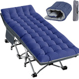 Slsy Oversized XXL Folding Camping Cot for Adults with Pad, Padded Portable Sleeping Cots, Camp Bed with Carry Bag for Outdoor Travel, Beach, Hiking