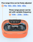 onlikin 35W Ultrasonic Jewelry Cleaner, 45KHz Retainer Cleaner for Jewelry, 5 Timer & 3 Power Modes, Eyeglasses, Rings, Watch Strap, Dentures - 20oz, 304 Stainless Steel Tank, Quiet <38dB (Orange)