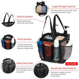 Nvatorfox 2 Pack Haundry Mesh Shower Caddy Tote Bag Hanging Portable Toiletry Bag College Dorm Essentials Quick Dry Bath Organizer for College Dorms, Gym, Camp for Bathroom Accessories(Grey + Black)