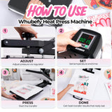Whubefy Heat Press 15x15 Slide Out, Industrial-Quality Clamshell Sublimation Heat Transfer Machine