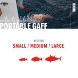 Portable Gaff with Stainless Steel Offset Hook, Non-Slip Grip Handle and Carbon Fiber Shaft for Fishing, Boating and Outdoors BUBBA