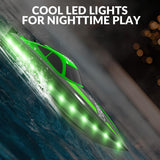 VOLANTEXRC RC Boat 20MPH Fast Remote Control Boat for Adults 2.4Ghz Toy Boats for Pools and Lake with 2 Rechargeable Batteries Toys Gifts for Adults with Light, Green