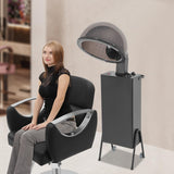 Hair Dryer, 1200W Professional Freestanding Hooded Hair Dryer with Wheels, Salon Hair Dryer Stand 3 Temp Settings for Hair Salons, Spa, Home