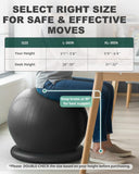 Trideer Exercise Ball for Office Desk, Yoga Ball Chair to Relieve Back Pain, Stability & Fitness Ball Seat with Base, Home Gym Core Workout, Abs, Stretching & Therapy