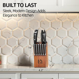 5 Pcs Kitchen Knife Block Sets with Sharpener, Japanese High Carbon Stainless Steel Set of Knives, Premium Razor Sharp Black Knives Set