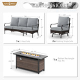 Sophia & William Metal Patio Furniture Set with Fire Pit Table, 4 Pieces