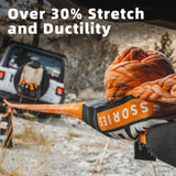 ALL-TOP Kinetic Recovery Rope, 48000Lbs, 1in x 30ft, Heavy Duty 30+% Elasticity, 16000Lbs Work Load Limit for 4x4 Offroad Vehicle ALL-TOP