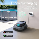 (2026 Upgrade) Aiper Cordless Robotic Pool Cleaner, Dual-Cleaning Modes with 1820GPH Suction, 100-Min Runtime, Pool Vacuum for Above Ground Pools up to 860 Sq.ft, Charcoal & Cyan