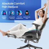 Benazcap Large Seat Cushion for Office Chair Memory Foam Coccyx Pain Relief Cushion Pillow for Back Support Non-Slip Seat Pad