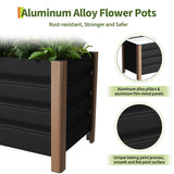 Garvee 39"x16"x18" Gary Aluminum Raised Garden Planter Box, 2-Pack