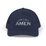 Can I Get an Amen Christian Trucker Hat, Embroidered Hat for Men & Women, Jesus Religious Faith Apparel Navy