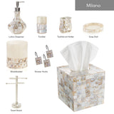Creative Scents Milano Small Bathroom Trash Can 1.58 Gal / 6L - Decorative Bathroom Wastebasket with Beautiful Mother of Pearl Shells; Modern Round Waste Basket for Room, Bedroom or Living Room