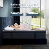 SURLUNKEYS King Mattress Medium Plush - 14 Inch Memory Foam Hybrid Mattress Strong Edge Support Without Motion Transfer for Deep Sleep, Grey