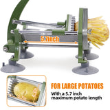 French Fry Cutter Commercial Grade, Heavy Duty Potato Slicer, French Fries Cutter for Sweet Potato, Carrot, Yam, Cucumbers with 3/8" 1/2" 1/4" and 8 wedge Stainless Steel Blade, Green
