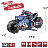 Liberty Imports 2.4Ghz RC Motorcycle Remote Control Stunt Drift Bike Racing Vehicle - 1/10 R/C High Speed Cyclone Motorbike and Riding Figure with 360° Spinning Wheels Action (Blue)