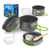 Lixada Camping Cookware Set,11PCS Camping Cookware Mess Kit with Non-Stick Lightweight Pot Pan Bowls Set for Outdoor Camping Backpacking Outdoor Picnic
