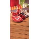 Coleman 24-Piece Enamel Dinnerware Set for Outdoor Dining, Dishwasher Safe, Full Dinnerware & Flatware Set for 4 People