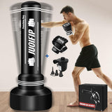 Heavy Punching Bag with Stand Adults Teens, 70" Freestanding Punching Bag with Boxing Gloves and Electric Air Pump, Women Men Standing Inflatable Boxing Bag for Training MMA Thai Fitness YORWHIN