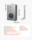 VEVOR Tankless Water Heater Propane, 4.3Gal Instant Water Heater, 100000 BTU, Silver Gray, Smart Temperature Control, Multiple Security Protections, Indoor Use for Whole House