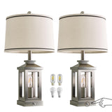 G-SAFAVA 24" Table Lamps for Living Room Bedroom Modern Metal Bedside Lamps Set of 2 Nightstand Lamp for Night Stands 3 Way Dimmable Touch Lamp with USB C+A Ports and 2 Light Sources, 4 Bulbs Includes