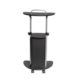 Techni Mobili Sit-to-Stand Rolling Adjustable Height Laptop Cart with Storage, Graphite, 22 x 16 x 46