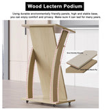 Adjustable Wooden Podium Stand Modern Speaker's Lectern & Tiing Presentation Table for Classroom Training OfficeProfessional Design for Enhanced Visibility