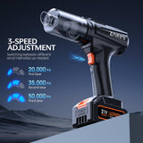 ZARIMI Handheld Cordless Vacuum Cleaner - 50000Pa High-Power Brushless Motor, Rechargeable Car Vacuum with 2 Batteries & Charger, 6-in-1 Portable Vacuum Cleaners for Home, Pet Hair, Keyboard, Black