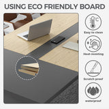 138" Rectangular Conference Table, Seats 12-14, Built-in Power Outlets & USB Charging Ports