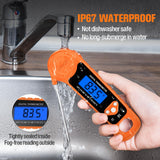 AMMZO Digital Meat Thermometer for Grilling, Candy Thermometer Instant Read Food Thermometer Waterproof with Backlight (Orange)
